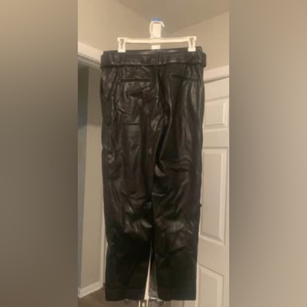 Ann Taylor Black Leather Skinny Pants